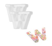 QUARKZMAN 2Pcs Matrice À Lettres en Résine 2.5 Pouces, W Lettre Majuscule Alphabet Matrice en Silicone 3D pour La Fabrication De Bougies, DIY Artisanat, Art De Mot, De Fête Et Maison