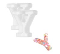 QUARKZMAN 2Pcs Matrice À Lettres en Résine 2.5 Pouces, Y Lettre Majuscule Alphabet Matrice en Silicone 3D pour Fabrication De Bougies DIY Artisanat Décoration Murale Fête Décoration Maison