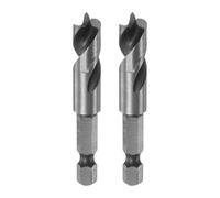 QUARKZMAN 2Pcs Mèches de Perçage Pointe Brad 3/8" Dia 1/4" Tige Hexagonale Mèche Courte en Acier Haute Vitesse 35mm Longueur de Travail Outil de Perçage en Spirale pour Bois Contreplaqué