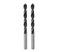 QUARKZMAN 2Pcs Mèches de Perçage Pointe Brad 8mm (20/64") Dia Tige Ronde Droite en Acier Mèche Métrique Pointe Brad 3" Profondeur de Perçage Mèches en Spirale pour Menuisier Bois