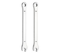 QUARKZMAN 2Pcs Mini ombinée Extra Fine 4mm Métrique 12 Points Et À Ouverture En Acier Inoxydable Double Extrémité Outil Pour Automotive Pipe Furniture Machinery DIY Réparation, Argent