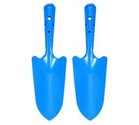 QUARKZMAN 2pcs Mini Pelle Mètallique Colorée 11" x 3" Ensemble de Transplantoir pour Jardin pour Creuser Le Sol, Planter, Désherber et Transplanter, Bleu