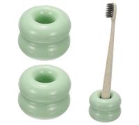QUARKZMAN 2Pcs Mini Porte-Brosse À Dents en Céramique 1 Trou Couleur Bonbon | Forme Ronde, Élégante, Mignon, Pour Éviers De Salle De Bain, Pour Comptoirs Accessoires, Porte-Brosse À Dents En Céramique