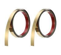 QUARKZMAN 2pcs Moulure En Acier Inoxydable Pour Mur, 10Ft x 0.79 Inch, Moulure Métallique Adhésive, Moulure Adhésive Pour Miroir Pour Mur Plafond, Cheminée, Bordure De Miroir, Or Brossé