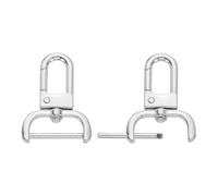 QUARKZMAN 2Pcs Mousqueton À Pivot Détachable, 25mm(1 Inch) Anneaux En D Lobster Clasps, Remplacement De Bande De Sac Pour Purse Handbags Keychain, Silver