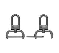 QUARKZMAN 2Pcs Mousqueton À Pivot Détachable, 25mm(1 Inch) Anneaux En D Lobster Clasps, Remplacement De Bretelle De Sac Pour Purse Handbags Keychain, Noir