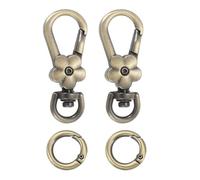 QUARKZMAN 2Pcs Mousquetons En Métal En Forme De Pince De Homard, Tourniquets À Fleurs Pour Porte-Clés Avec Anneau À Ressort Pour Fabrication Sac À Main Porte-Clés Connecteur, Bronze