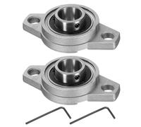 QUARKZMAN 2pcs Paliers de Battement Montés Lisse KFL004, Palier à Semelle Alésage 20mm pour Bride Roulement à Bille de Bloc Roue de Brouette Machine à Axe Imprimante 3D, P6(ABEC3)