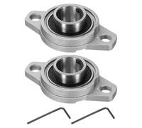 QUARKZMAN 2pcs Paliers de Battement Montés Lisse KFL005, Palier à Semelle Alésage 25mm pour Bride Roulement à Bille de Bloc Roue de Brouette Machine à Axe Imprimante 3D, P6(ABEC3)