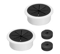 QUARKZMAN 2Pcs Passe-Câble De Bureau, 2.1" (53mm) Cache-Trou Pour Câbles En Plastique ABS Passe-Câble Flexible Organisateur De Câbles Avec Attache-Câble De 6.5ft Pour Table De Bureau À