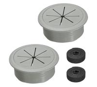 QUARKZMAN 2Pcs Passe-Câble De Bureau, 2.1" (53mm) Cache-Trou Pour Câbles En Plastique ABS Passe-Câble Flexible Organisateur De Câbles Avec Attache-Câble De 6.5ft Pour Table De Bureau À