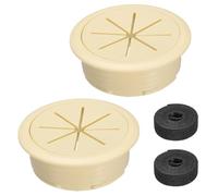 QUARKZMAN 2Pcs Passe-Câble De Bureau, 2" (50mm) Cache-Trou Pour Câbles En Plastique ABS Passe-Câble Flexible Organisateur De Câbles Avec Attache-Câble De 6.5ft Pour Table De Bureau À