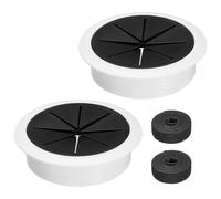 QUARKZMAN 2Pcs Passe-Câble De Bureau, 3.1" (80mm) Cache-Trou Pour Câbles En Plastique ABS, Organisateur De Câbles Flexible Avec Attache-Câble De 6.5ft Pour Table De Bureau À Domicile,