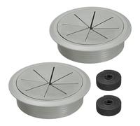 QUARKZMAN 2Pcs Passe-Câble De Bureau, 3.1" (80mm) Cache-Trou Pour Câbles En Plastique ABS Passe-Câble Flexible Organisateur De Câbles Avec Attache-Câble De 6.5ft Pour Table De Bureau À