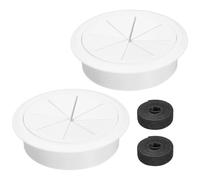 QUARKZMAN 2Pcs Passe-Câble De Bureau, 3.1" (80mm) Cache-Trou Pour Câbles En Plastique ABS Passe-Câble Flexible Organisateur De Câbles Avec Attache-Câble De 6.5ft Pour Table De Bureau À