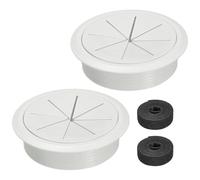 QUARKZMAN 2Pcs Passe-Câble De Bureau, 3.1" (80mm) Cache-Trou Pour Câbles En Plastique ABS Passe-Câble Flexible Organisateur De Câbles Avec 6.5ft Attache-Câble Pour Table De Bureau À