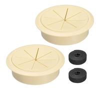 QUARKZMAN 2Pcs Passe-Câble De Bureau, 3.1" (80mm) Cache-Trou Pour Câbles En Plastique ABS Passe-Câble Flexible Organisateur De Câbles Avec Attache-Câble De 6.5ft Pour Table De Bureau À