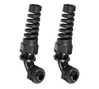 QUARKZMAN 2Pcs Passe-Câble M10 Avec Anti-Arrachement, Coude À 90 Degrés En Nylon Joint IP68 Étanche Spirale Réglable Connecteur De Câble Pour Fil 3-5mm