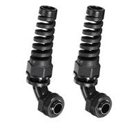 QUARKZMAN 2Pcs Passe-Câble M10 Avec Anti-Arrachement, Coude À 90 Degrés En Nylon Joint IP68 Étanche Spirale Ajustable Connecteur De Cordon Pour Fil 4-8mm