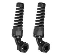 QUARKZMAN 2Pcs Passe-Câble M16 Avec Anti-Déformation, Coude À 90 Degrés En Nylon Joint IP68 Étanche Spiral Réglable Connecteur De Cordon Pour Fil 4-7mm