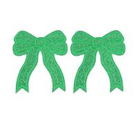 QUARKZMAN 2Pcs Patches Chenille Pour Noeud Latéral, Patches À Repasser Applique Brodée Mignonne 5" Pour DIY Vêtements Tissu Chapeaux Chaussures Sacs, Green