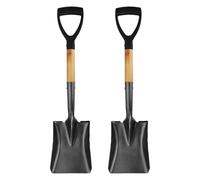 QUARKZMAN 2pcs Pelle À Creuser 26.8 x 6.2 Métal Tête Carrée Pelle avec Poignée en D pour Camping Jardinage Plage