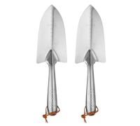 QUARKZMAN 2pcs Pelle De Jardin À Main 11.4 x 3.3 Acier Inoxydable Marques De Profondeur Transplantoir avec Manche Outils De Jardin pour Jardinage Désherbage Plantation