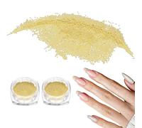 QUARKZMAN 2pcs Perles À Ongles 0.02" (0.4mm) Mini Billes Métalliques 3D Perles À Ongles Caviar Boules À Bulles Avec Boîte De Rangement Pour DIY Décoration Art Ongles, Ton Or