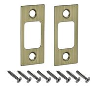 QUARKZMAN 2Pcs Pièce de Rechange pour Plaque de Serrure, 57mm x 25,5mm Plaque de Frappe de Verrou de Pêne Dormant en Acier Inoxydable pour Cadre de Porte Montant de Porte, Bronze