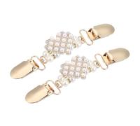 QUARKZMAN 2pcs Pinces À Cardigan Pinces De Col Faux Perles Pinces À Robe Pinces Arrière Pour Femmes (Forme De Cœur)