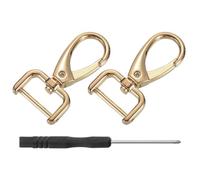 QUARKZMAN 2Pcs Pivot Fermoirs Crochet, 19mm(3/4 Pouce) D Anneau Détachable Bouton Métal Homard Griffe Fermoir avec Tournevis pour Pochette Porte-clés Bricolage, Doré
