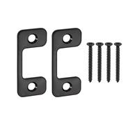 QUARKZMAN 2Pcs Plaque De Gâche Réglable, 2-1/4" x 1" Plaque De Gâche En Acier Inoxydable Pour Serrure À Pêne, Plaque De Gâche Réglable Avec Vis Pour Portes Extérieures, Noir