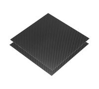 QUARKZMAN 2pcs Plaque Panneau Feuille En Fibre De Carbone 3K, 200 x 200 x 0.5mm Plaque En Fibre De Carbone Flexible Pour RC Aircraft, Model Car, Auto Parts (Twill Matte)