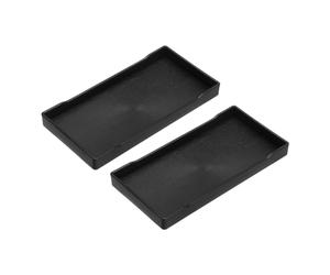 QUARKZMAN 2Pcs Plateau de Service Petit Noir Mini Plateau 4" x 8" Plateaux Rectangulaires en Plastique Plateaux en Bois Décoratifs Ottoman Plateau pour Cuisine Salle de Bain