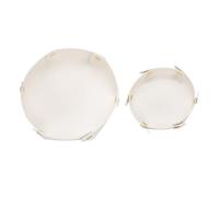 QUARKZMAN 2pcs Plateau En Cuir PU Unisexe Plateau Valet Pliable Plateau Rond Attrape-Tout Plateau De Table Portable Pour Entrée Plateau De Table De Chevet Pour Clé Montre gemme Dé, Blanc