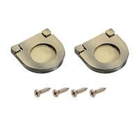 QUARKZMAN 2Pcs Poignée Tirage Encastrée, 1.38 Pouce Poignée Meuble Encastrée Cachetée Anneau Tirage Portes Armoire Avec Vis Pour Tiroirs Buffet Commode, Bronze