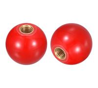 QUARKZMAN 2Pcs Poignées Sphériques Filetées, Poignée Sphérique Thermodurcissable Filetage Femelle M8 32mm Dia Poignées De Fonctionnement Rondes Avec Insert De Machine, Rouge