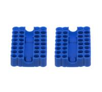 QUARKZMAN 2Pcs Porte-Embouts de Tournevis 64x45x16mm 32 Trous Boîtier de Rangement en Plastique pour Tout Embout de Tournevis Métallique de 1/4"