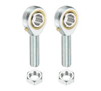 QUARKZMAN 2Pcs POSB8L 1/2 Inch Male Rod End Bearing, 1/2-20 UNF Left Hand Male Thread Rod End With Jam Nuts Pour Agriculture, Machinery, CNC Equipment