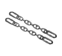 QUARKZMAN 2Pcs Prolongateur De Bande De Sac 5.9-inch, Chaine De Prolongation De Sac Noir Gris, Chaine De Remplacement en Metal pour avec Boucle A Ressort pour De Sac A Main, Style Plat