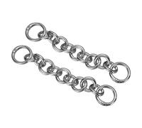 QUARKZMAN 2Pcs Prolongateur De Bande De Sac 5.9-inch, Chaine De Prolongement De Sac Noir Gris, Chaine De Remplacement pour Sac À Main en Métal avec Boucle À Ressort, Style Ronde