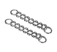 QUARKZMAN 2Pcs Prolongateur De Bande De Sac 6.3-Pouces, Chaine De Prolongement De Sac Noir Gris, Chaine De Remplacement en Métal avec Boucle À Ressort, 0.8 Largeur