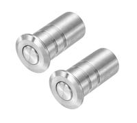 QUARKZMAN 2PCS Protège-Poussière Pour Gâche De Porte 10mm/0.39", Inserts De Verrou Coulissant Sécurisés Anti-Poussière En Acier Inoxydable 304, Accessoires Pour Verrou À Cylindre, Argenté