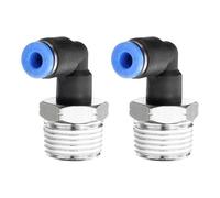 QUARKZMAN 2pcs Raccord Coude 90 Degrés À Enfiler Pour Connexion Rapide 4mm ID x 3/8" NPT Filetage Mâle Pour Tuyau Pneumatique Pour Eau Gaz Huile