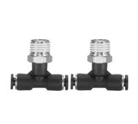 QUARKZMAN 2Pcs Raccord De Ligne D'Air 5/32" Tube OD X NPT 1/4" Filetage Male Branchement Rapide Tee Pneumatique Branchement Rapide Raccord De Ligne D'Air Pour Tuyau D'Eau D'Air D'Huile