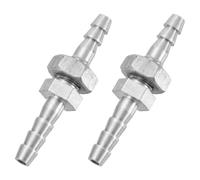 QUARKZMAN 2Pcs Raccord De Tuyau 3/16", Laiton Raccord Droit Hexagonal Union pour Tuyau d'eau De Carburant d'air, Ton Argenté