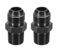 QUARKZMAN 2Pcs Raccord Droit 10AN Mâle Vers 1/2" NPT Mâle Adapter Pipe Thread Fitting Adapter Aluminium Pour Tuyau De Carburant Pour Véhicules, Noir