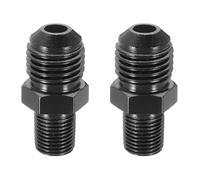 QUARKZMAN 2Pcs Raccord Droit 6AN Mâle Vers 1/8" NPT Mâle Adaptateur Fileté Pour Tuyau À Bride En Aluminium Pour Raccord De Ligne De Carburant Pour Véhicules, Noir