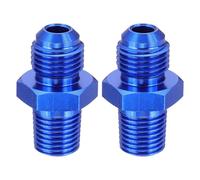 QUARKZMAN 2Pcs Raccord Droit AN6 Mâle À Bride vers 1/4" NPT, Coupleur D'Union Mâle Aluminium pour Conduite Carburant pour Automobile, Bleu