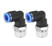 QUARKZMAN 2pcs Raccords À Pousser 90 Pour Tubes G 8mm OD x 3/8" NPT Filetage Mâle Coude Raccord Rapide Pour Tuyau À Verrouillage Rapide Pour Tuyaux D'eau, De Gaz Et D'huile